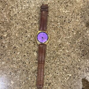 Purple and Brown Leather Watch